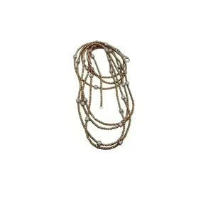 Lisa Robertson 18k Gold On 925 Sterling Silver Necklace Rhinestone Beads Long